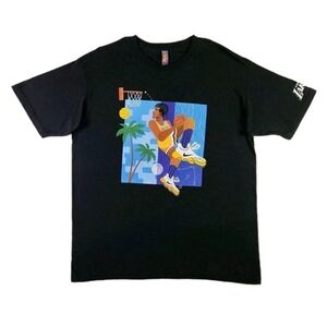 LA Lakers Shirt XL Black Retro Game Giveaway NBA Basketball Sportswear Crew Tee